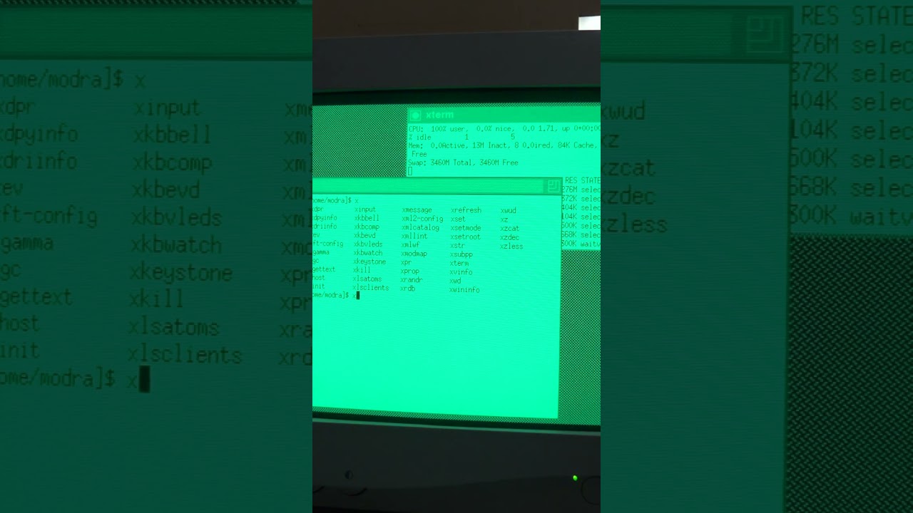 Green monochrome CRT monitor click out of sync in the BACKROOMS