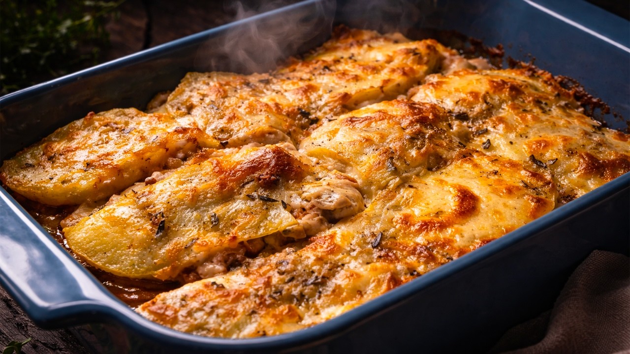 SILENT COOKING | The Ultimate Cheesy Potato Gratin Over Open Fire