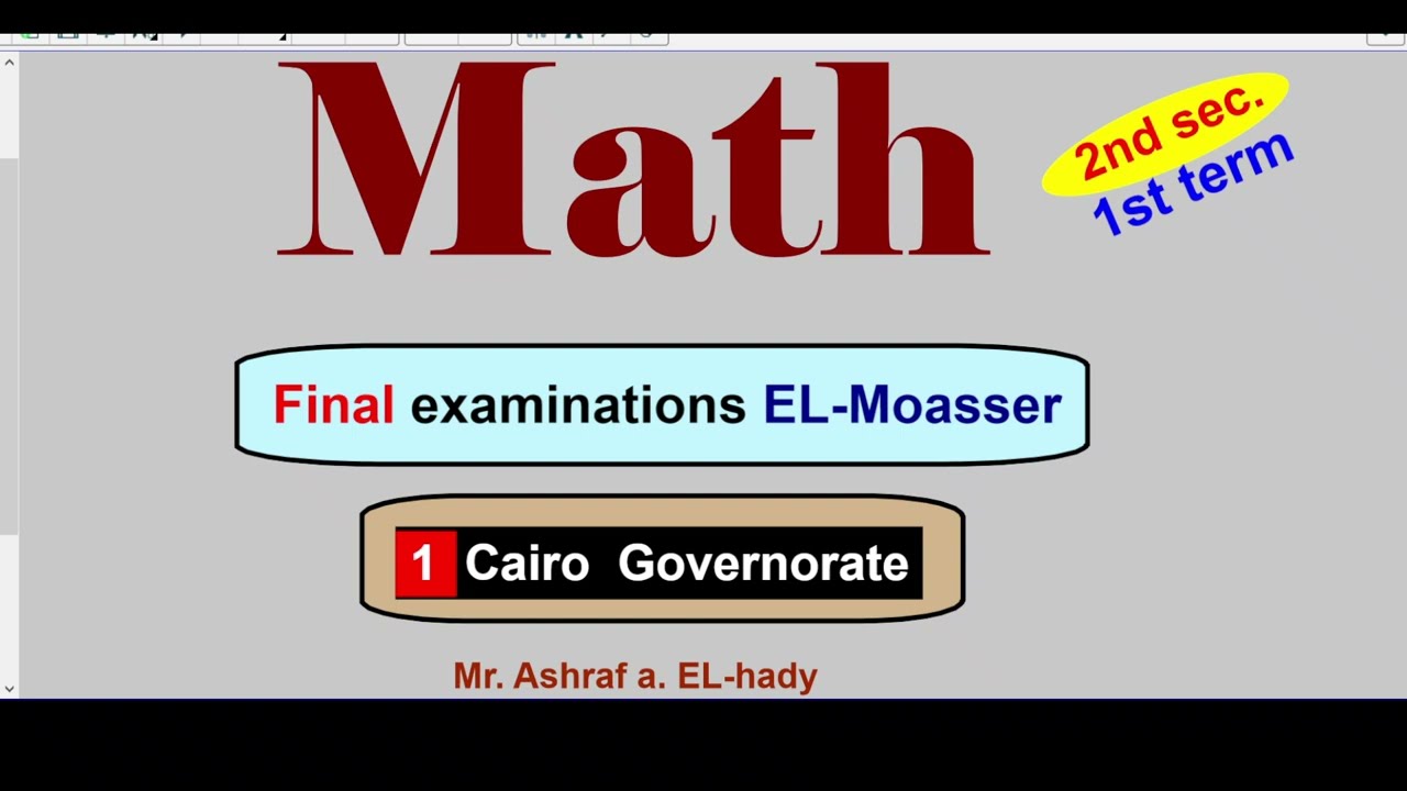 Math Revision 2nd secondary Egypt 2023 1st term | Final Exams | Model-1 | El-Moasser