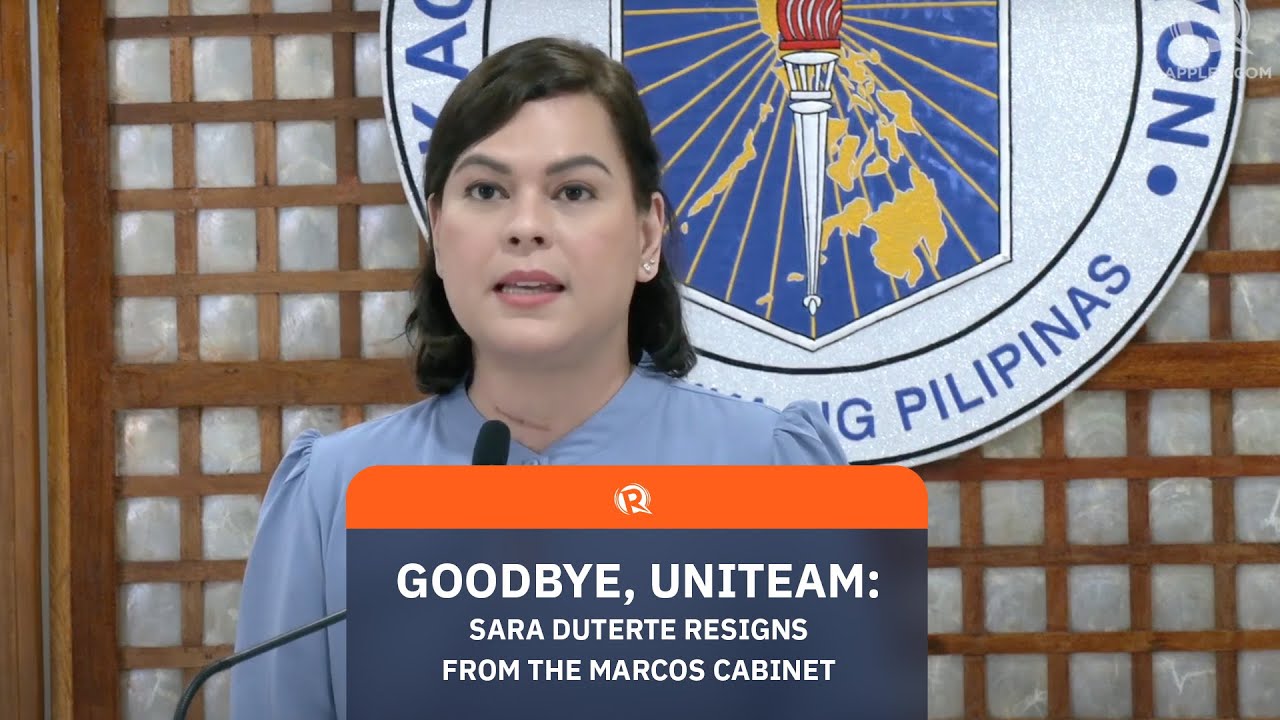 Goodbye, Uniteam: VP Sara Duterte resigns from the Marcos Cabinet