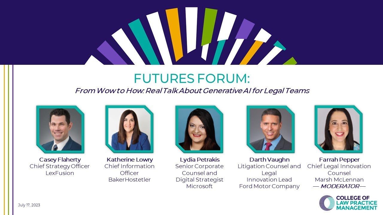 FUTURES FORUM - From Wow to How: Real Talk About Generative AI for Legal Teams