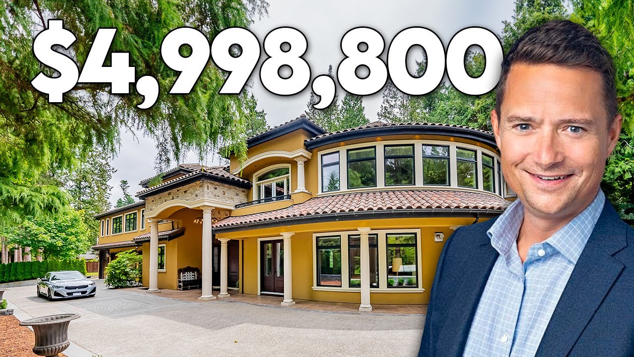 Tour a $4,998,800 Tuscan 9000 SF South Surrey Gated Home w/ Movie Theater & 8 Car in Crescent Beach