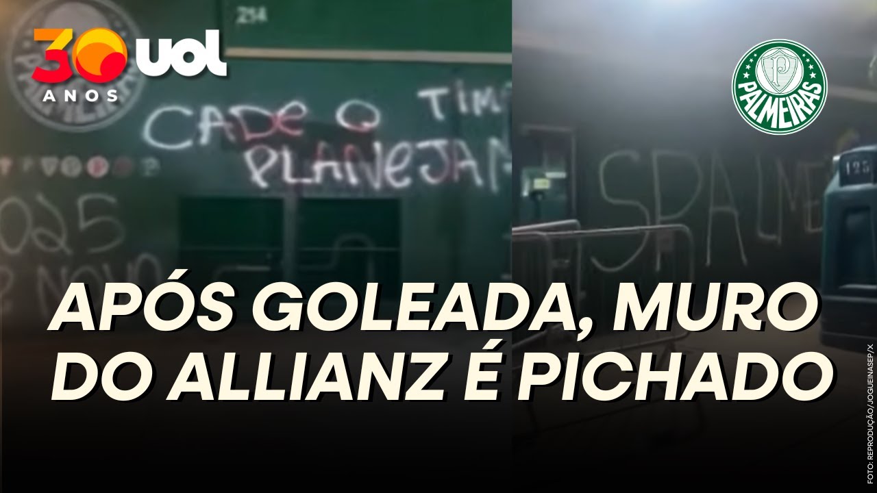 MUROS DO ALLIANZ PARQUE SÃO PICHADOS COM QUESTIONAMENTO A ABEL FERREIRA E ATAQUE A LEILA PEREIRA