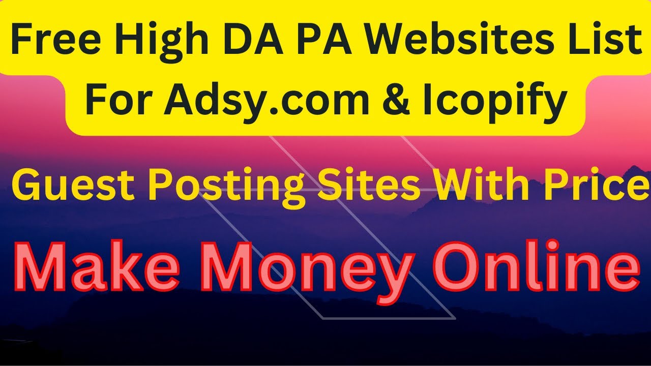 Free Websites list | guest posting | High DA DR Sites | GBOB Full Course | Guest Blogging Munno tech