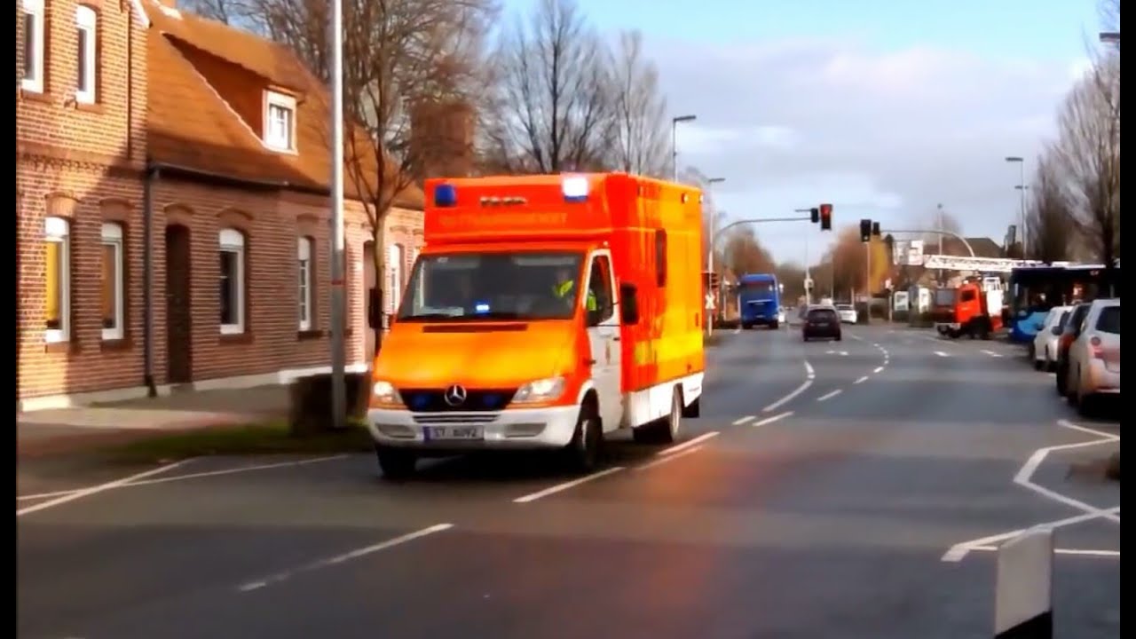 3x RTW Feuerwehr Lengerich + NEF FuRW Rheine + FuSTW Polizei