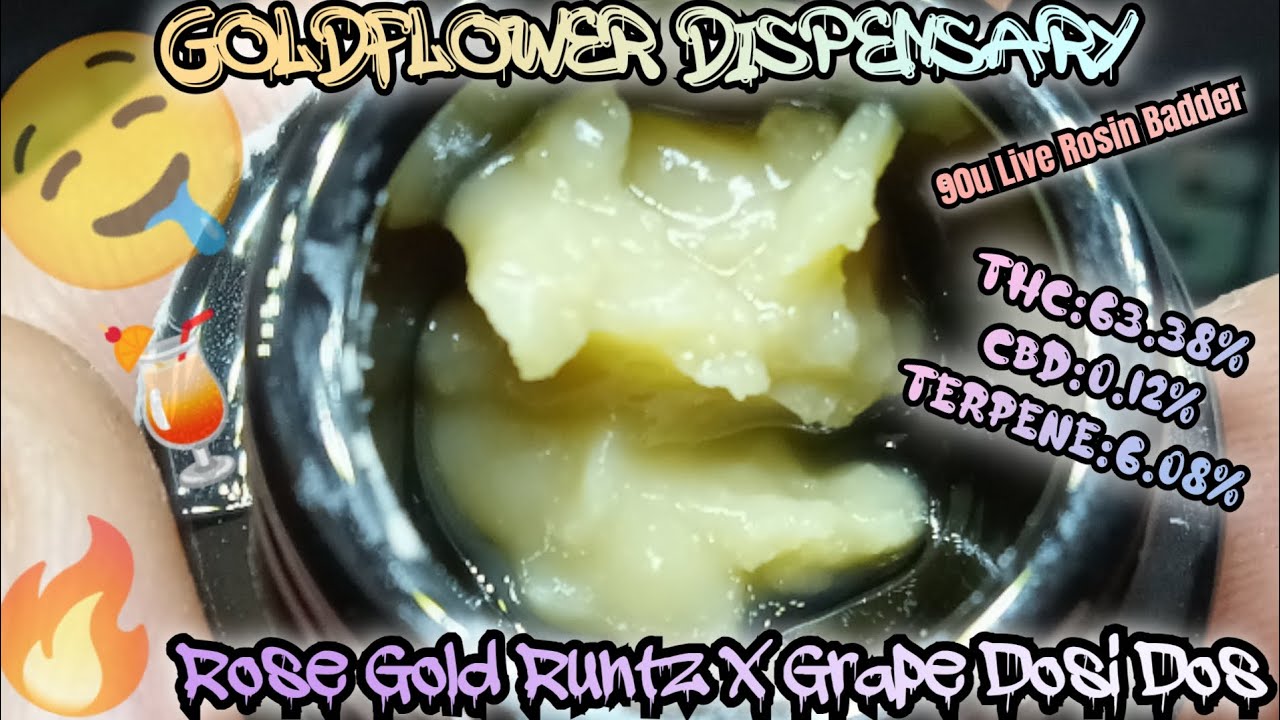 #40 Rose Gold Runtz x Grape Dosi Dos (90u Live Rosin Badder) GoldFlower Dispensary