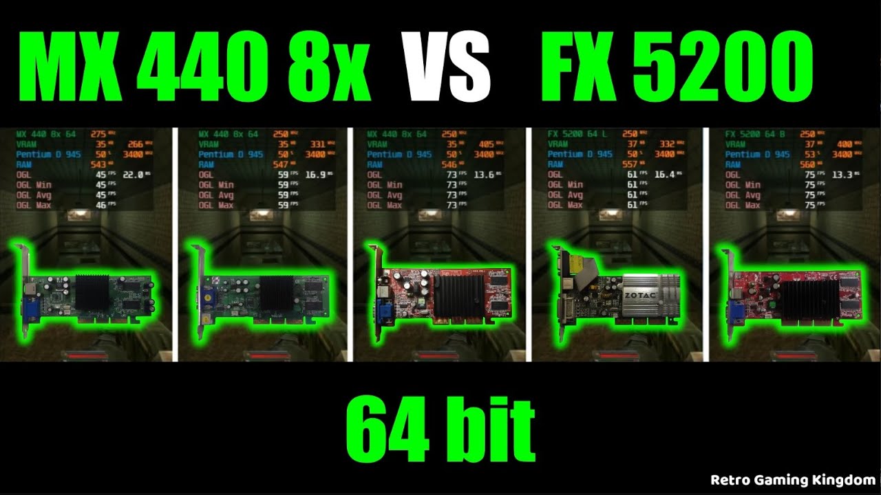 GeForce4 MX 440 8x vs GeForce FX 5200 LE vs GeForce FX 5200 - All 64 bit Test In 9 Games (Part 1/2)