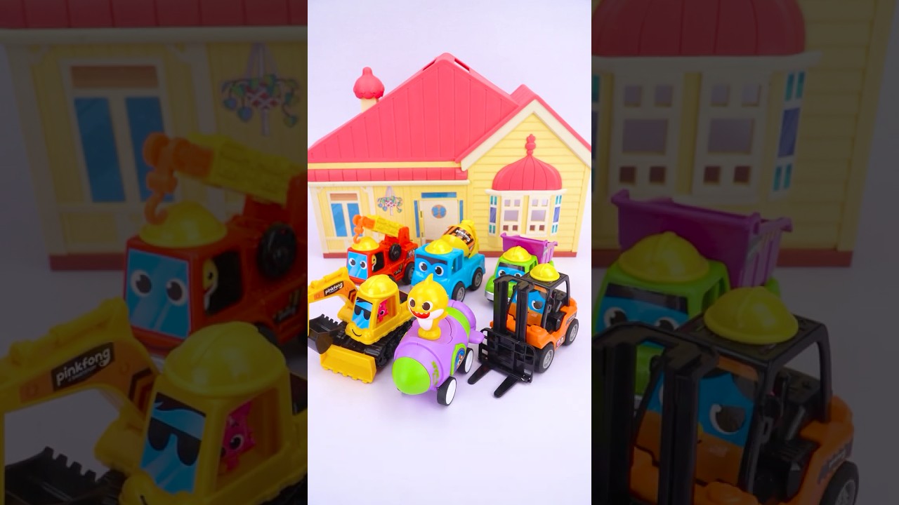 Pinkfong Baby Shark Mini Heavy Vehicle Equipment ASMR Unboxing Miniature | Satisfying Toy Play