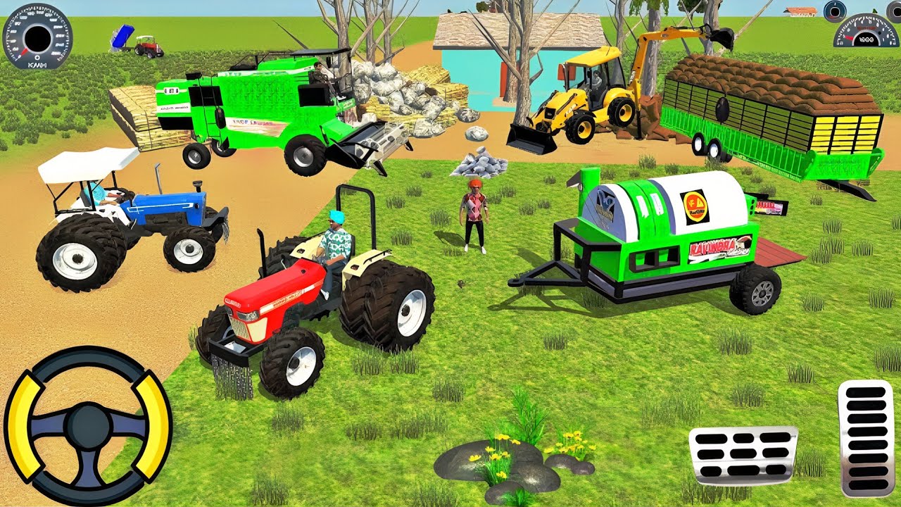 🔴Drive JCB and Uploading 🛻🏗️Stone From Dumper 🛻Truck in Game #truck #jcb #tractor #dumper #games 