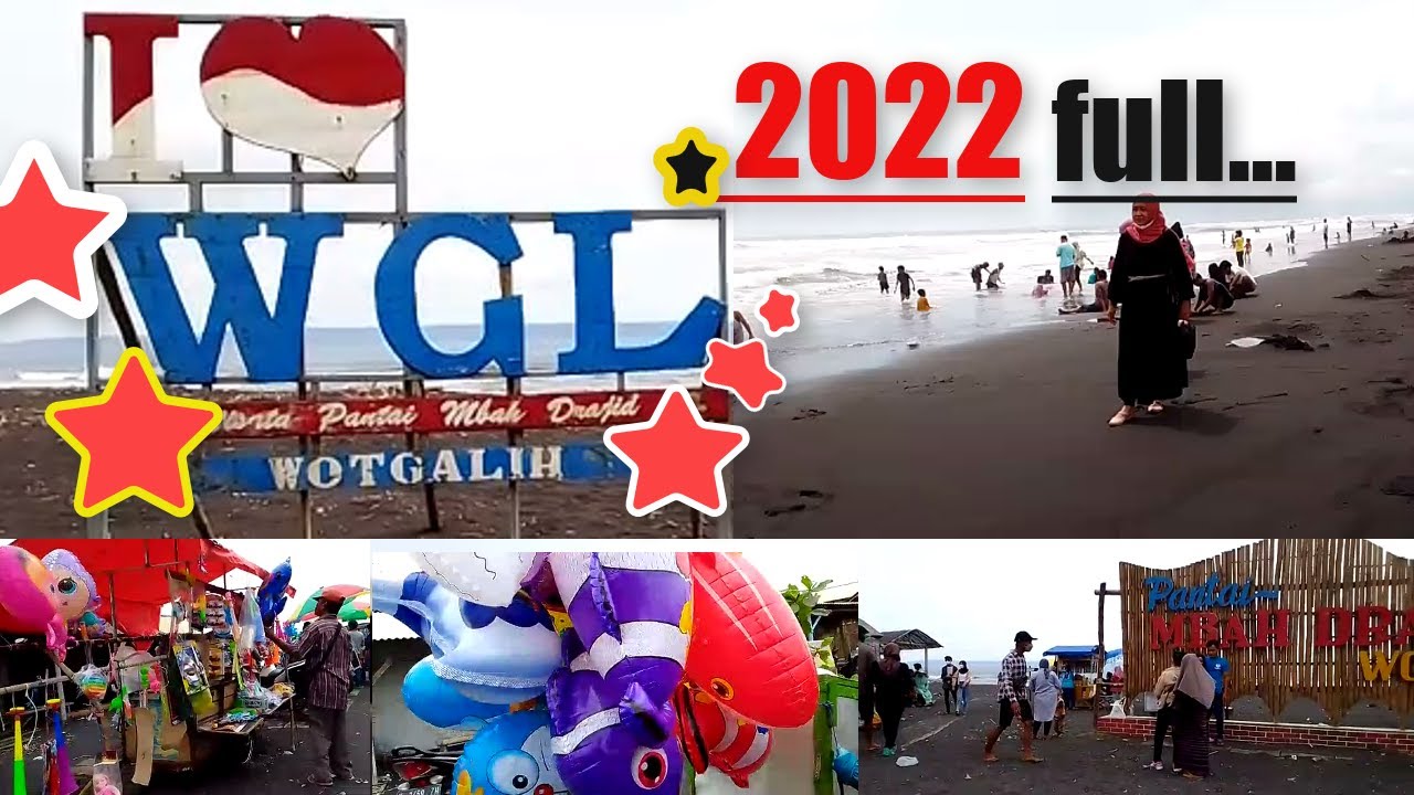 PANTAI SELATAN LIBURAN AWAL TAHUN 2022 PANTAI WOTGALIH PANTAI MBAH DRAJID