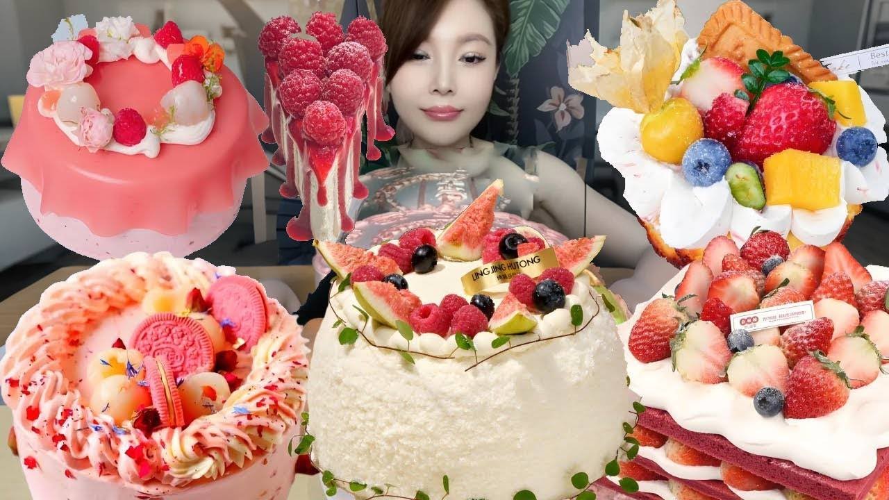 Asmr🍰Mooncake Cake🍰 (Soft And Waxy Sound) 크림丨먹방丨Mukbang丨Satisfying丨Eatings