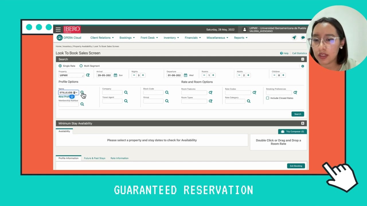 How to create a guaranteed reservation  in Opera Cloud