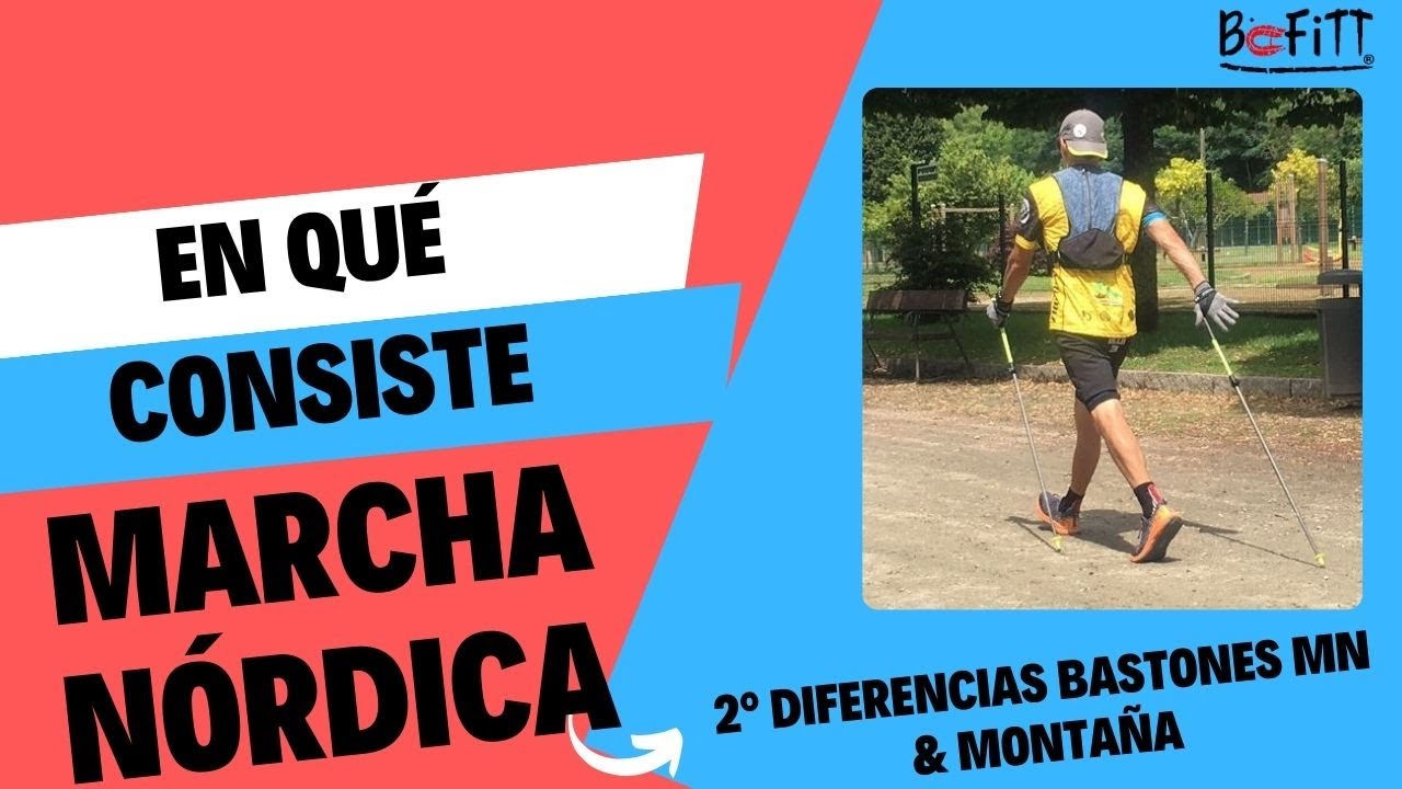 Diferencias entre los bastones de marcha nórdica & bastones de montaña. Nordic walking technique.
