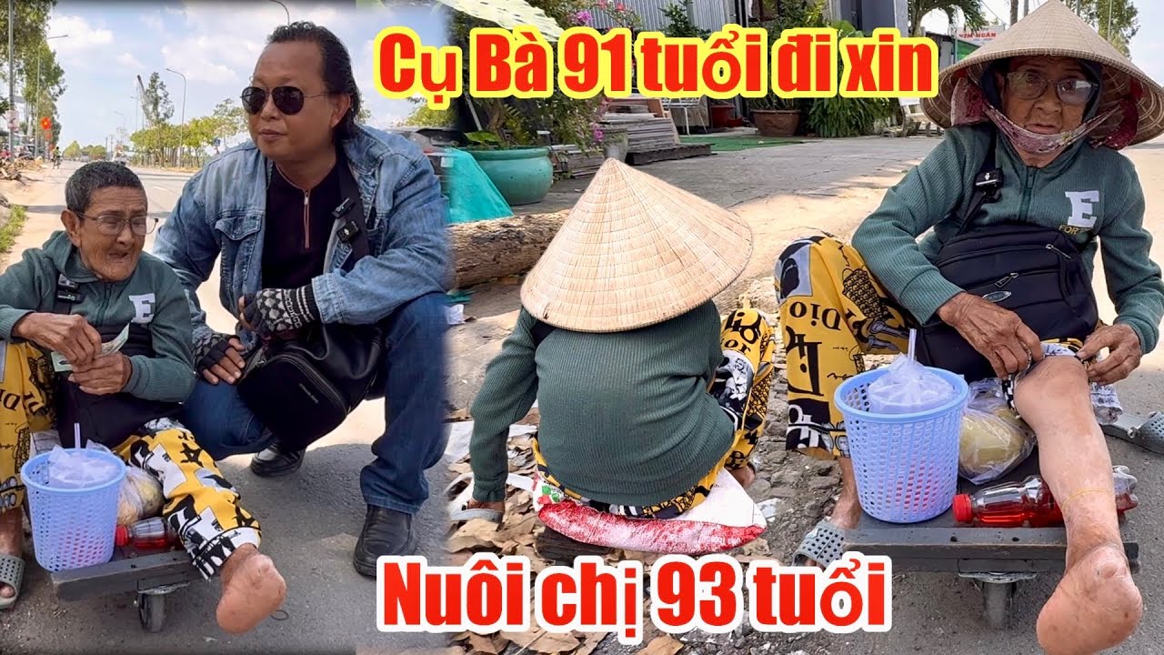 Nhói lòng thấy Cảnh này Cụ Bà 91t đi Xin từng ngày Nuôi Chị 93 tuổi 