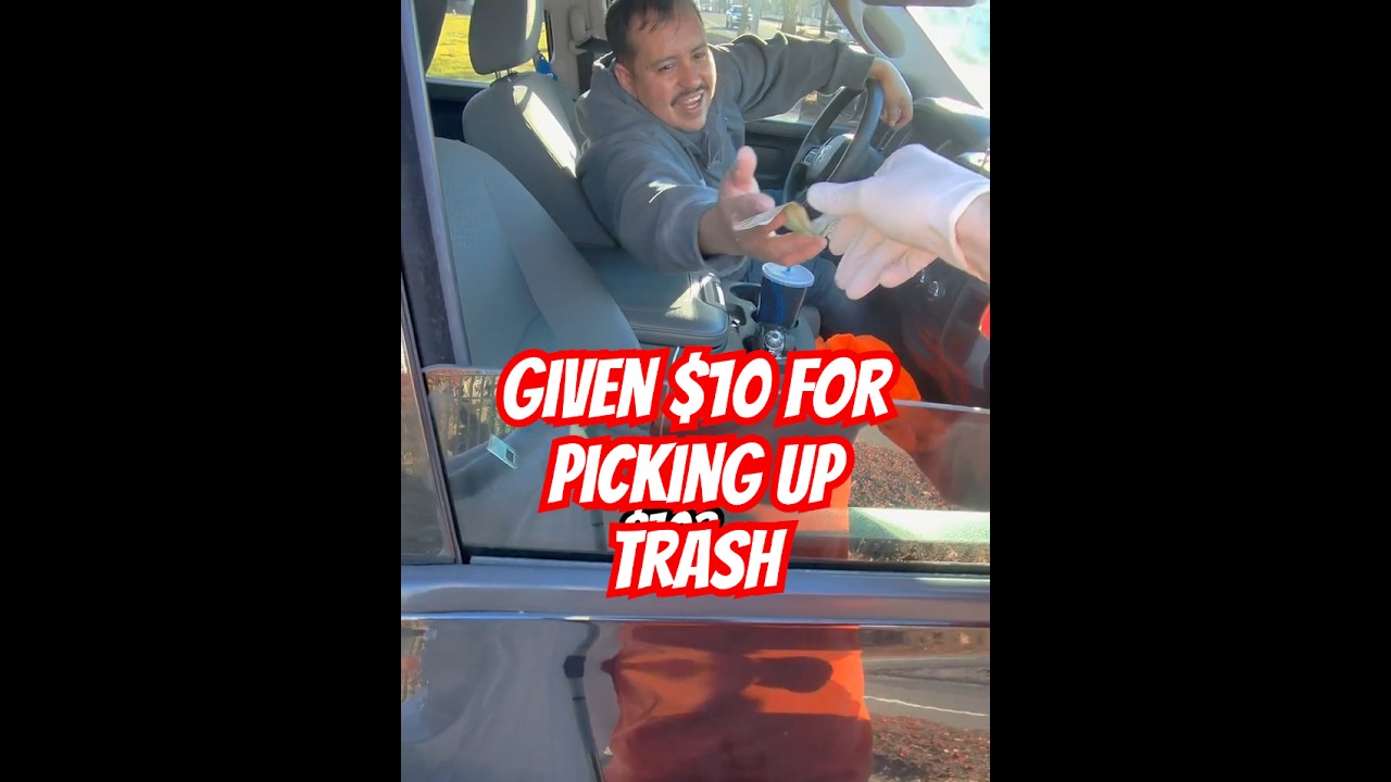 Given $10 for picking up litter #blind #lowvision