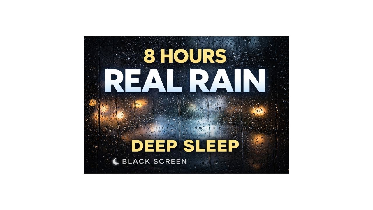 8 Hours of Real Rain for Deep Sleep 🌙 | Gentle Thunder | Black Screen