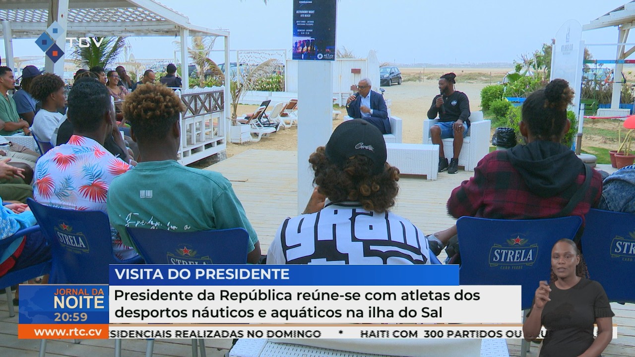 Presidente da República reúne-se com atletas dos desportos náuticos e aquáticos na ilha do Sal