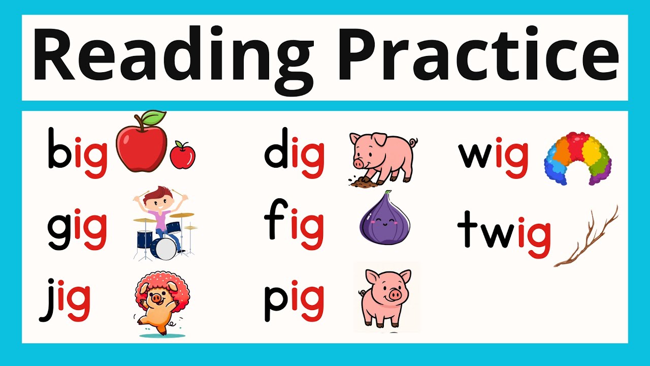 Reading Practice | Word Family IG | CVC Words | Phonics Sounds of the Alphabet 