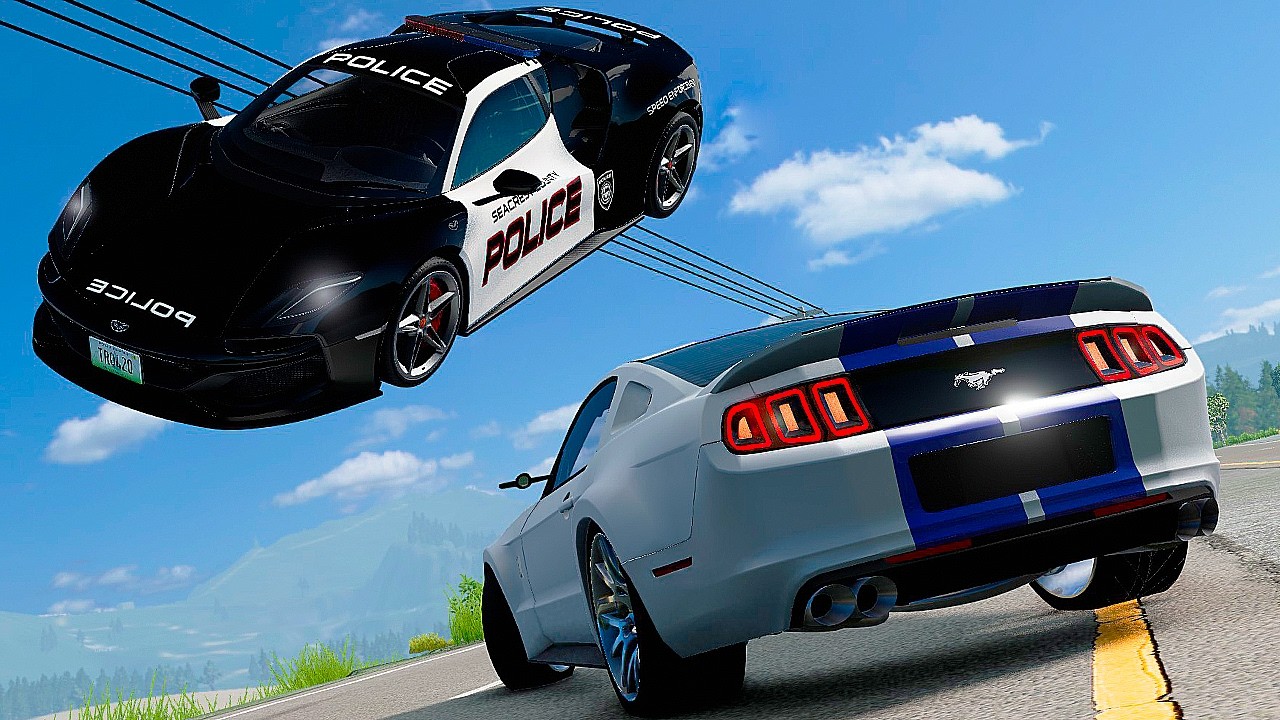 Police Chase and Epic Car Crashes | BeamNG.Drive #60