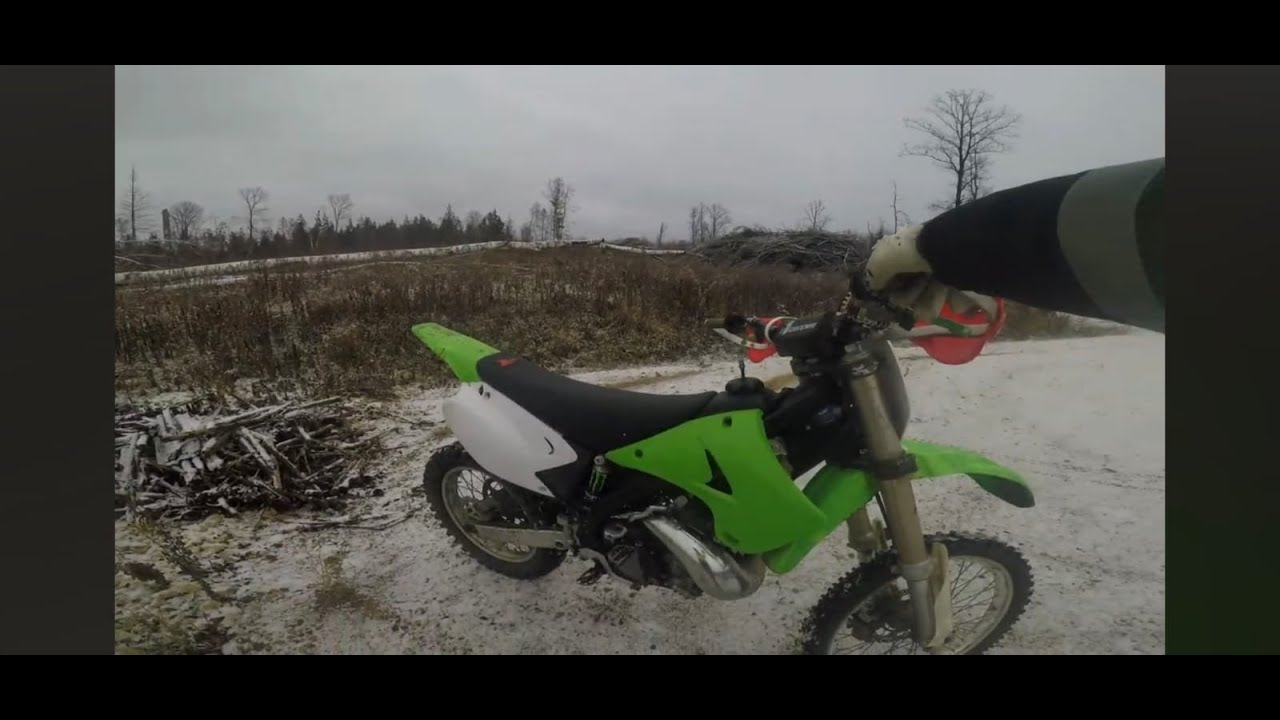Riding my Kawasaki KX250 in my town
