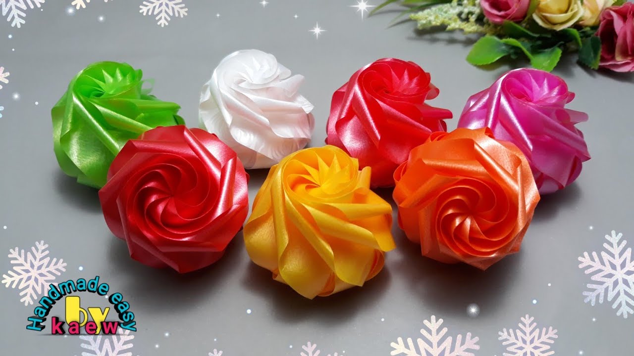 พับเหรียญโปรยทาน Ep.111ดอกกุหลาบแย้ม🌹แบบตูดเปิด ใส่เหรียญทีหลังได้/Handmade easy by kaew