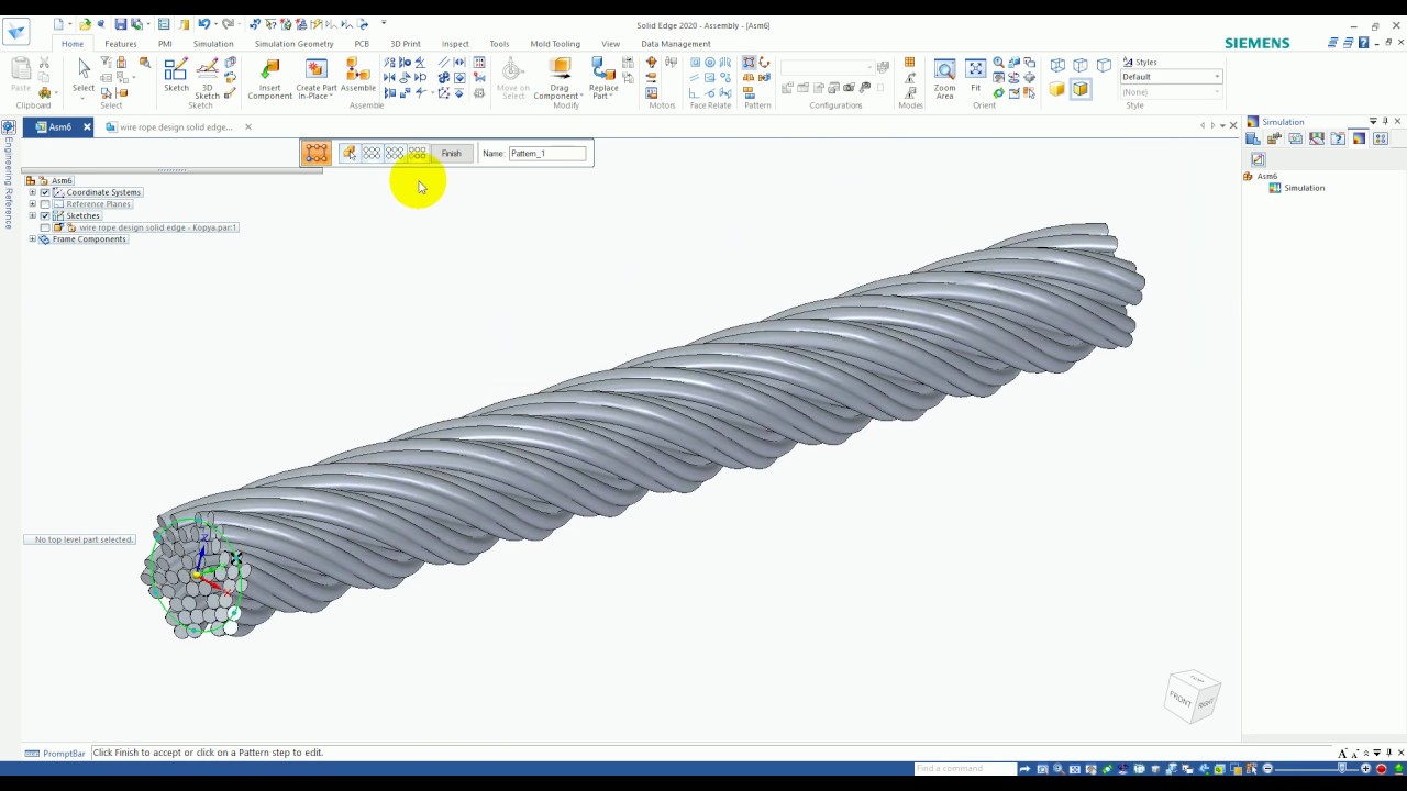 Solid Edge 2020 Wire Rope Design Sample