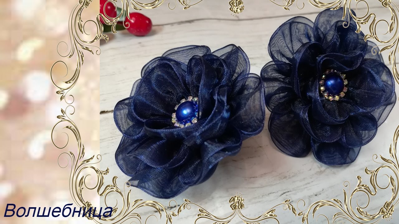 БАНТИКИ ЦВЕТОЧКИ ИЗ ОРГАНЗЫ.🌺