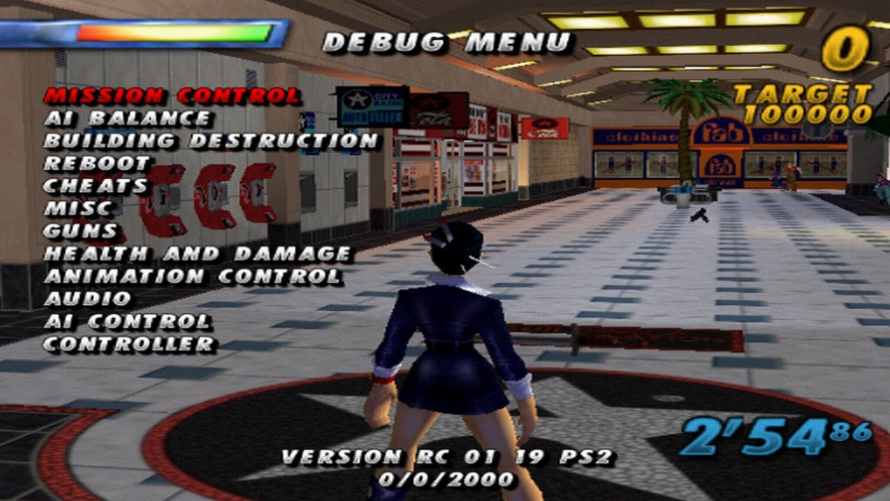 State of Emergency PS2 Debug Menu