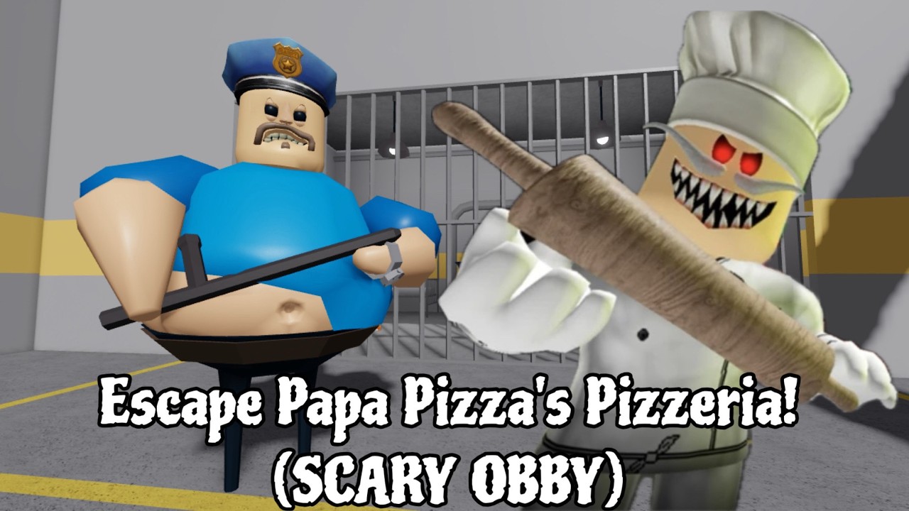 Escape Papa Pizza's Pizzeria!(SCARY OBBY)#roblox #obby #prisonescape