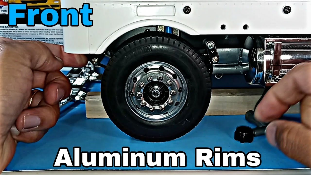 Rc aluminum front rims review for tamiya semitrucks 1/14 scale