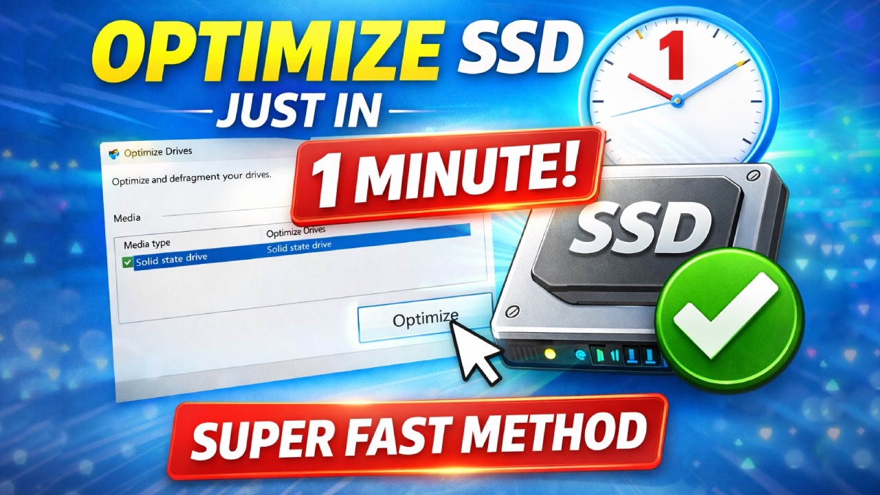Optimize Your SSD in Windows Just In 1 Minute! (Correct & Fast Way)