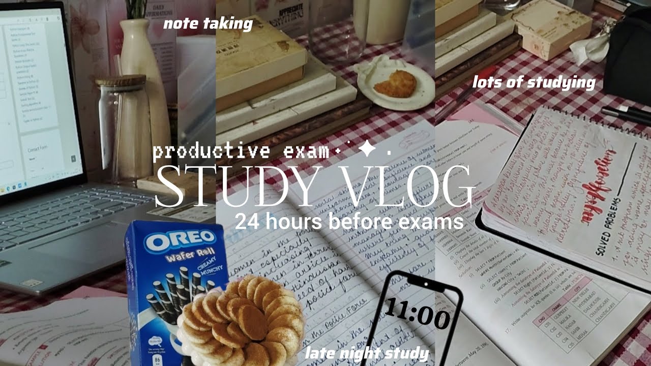 exam study vlog 💌 24 hours before exams, surviving hell week,note taking,lots of studying