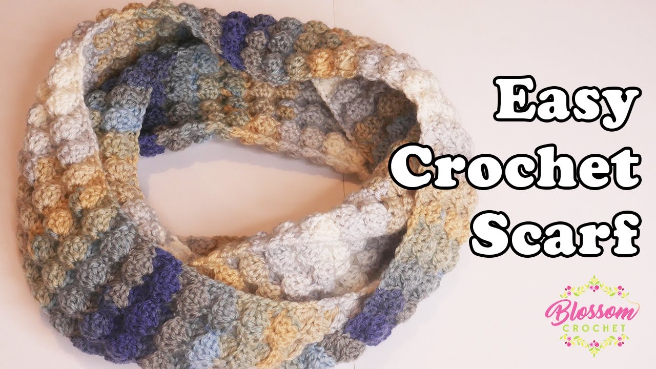 Crochet The Pebble Cove Scarf - EASY TWO Row Repeat for beginners