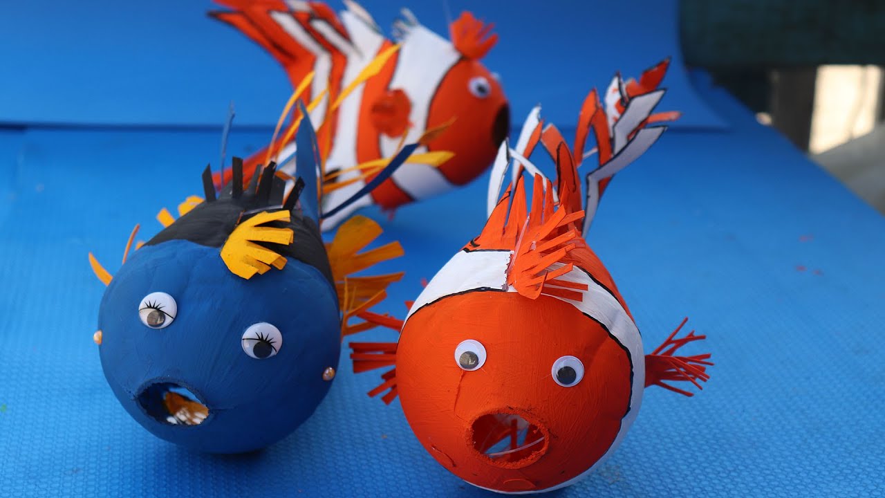 Procurando Nemo -  Peixe feito com garrafa Pet