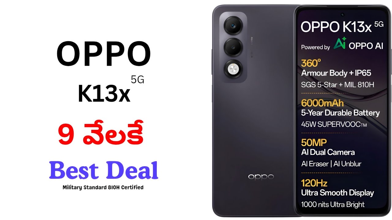OPPO K13x 5G - Best Deal | 6000mAh Battery | Military Standard | Under 9K | MediaTek Processor....