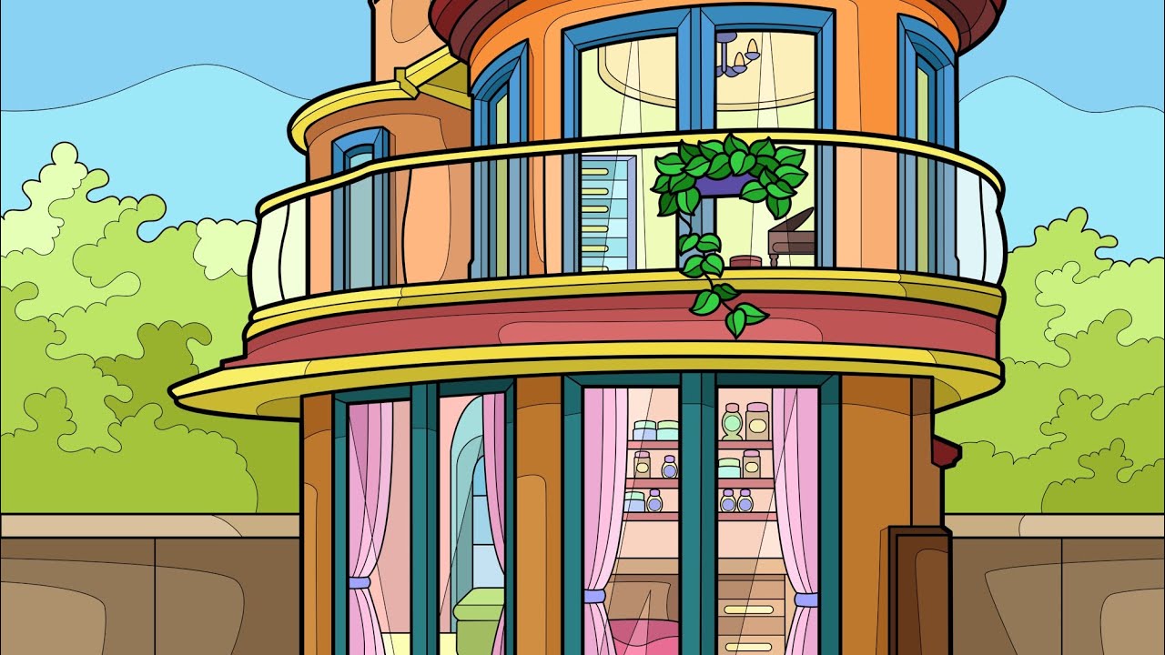 Hey Color App Two Story Modern Summer House  #paintbynumbers #colorwithme #relaxing #coloring #video