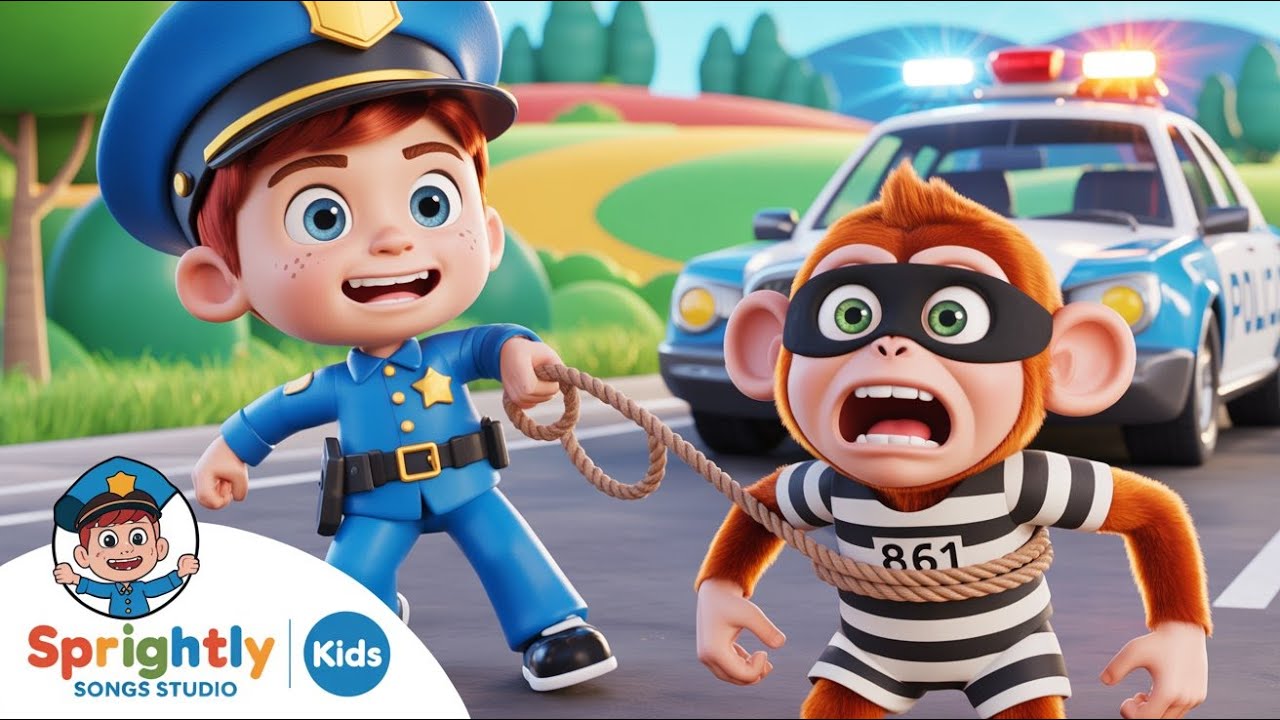 Baby Police Song! Let's Chase the Thief | Sing Along with sprightly  | Kids Songs and Nursery Rhymes