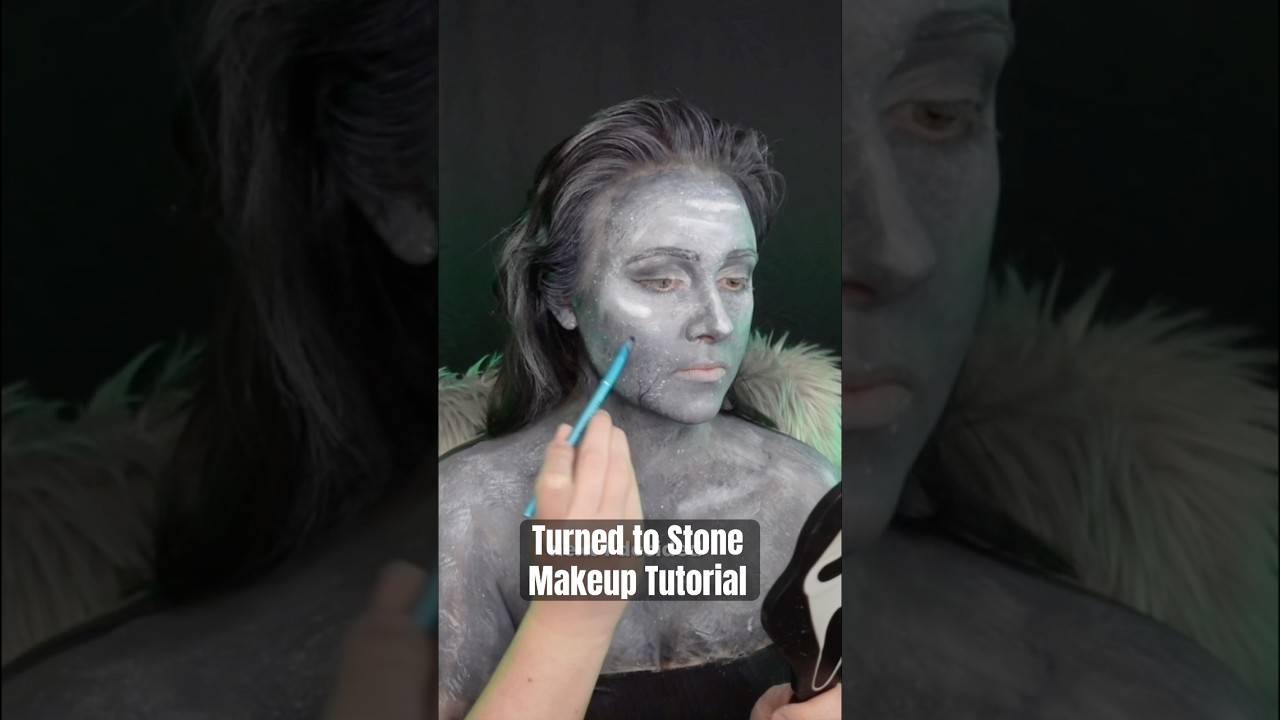 STONE STATUE MAKEUP 🗿 #makeup #makeuptutorial #creativemakeup #makeupvideo