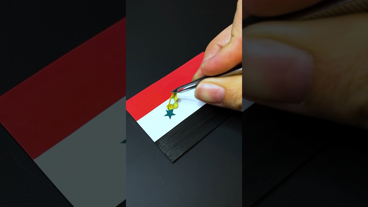 Drawing the flag of Syria 🇸🇾 What&rsquo;s next? #art #painting #creative