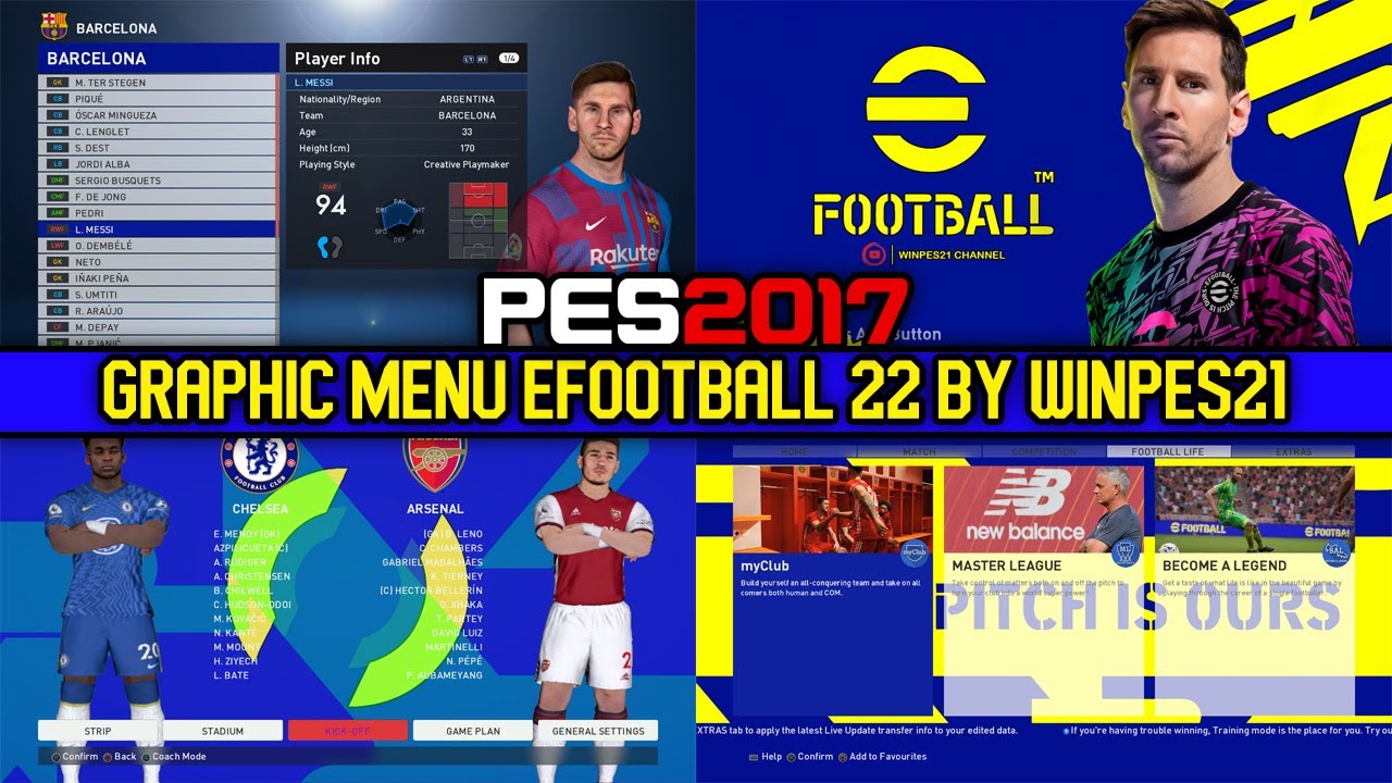 PES 2017 | New eFootball Graphic Menu By WinPes21