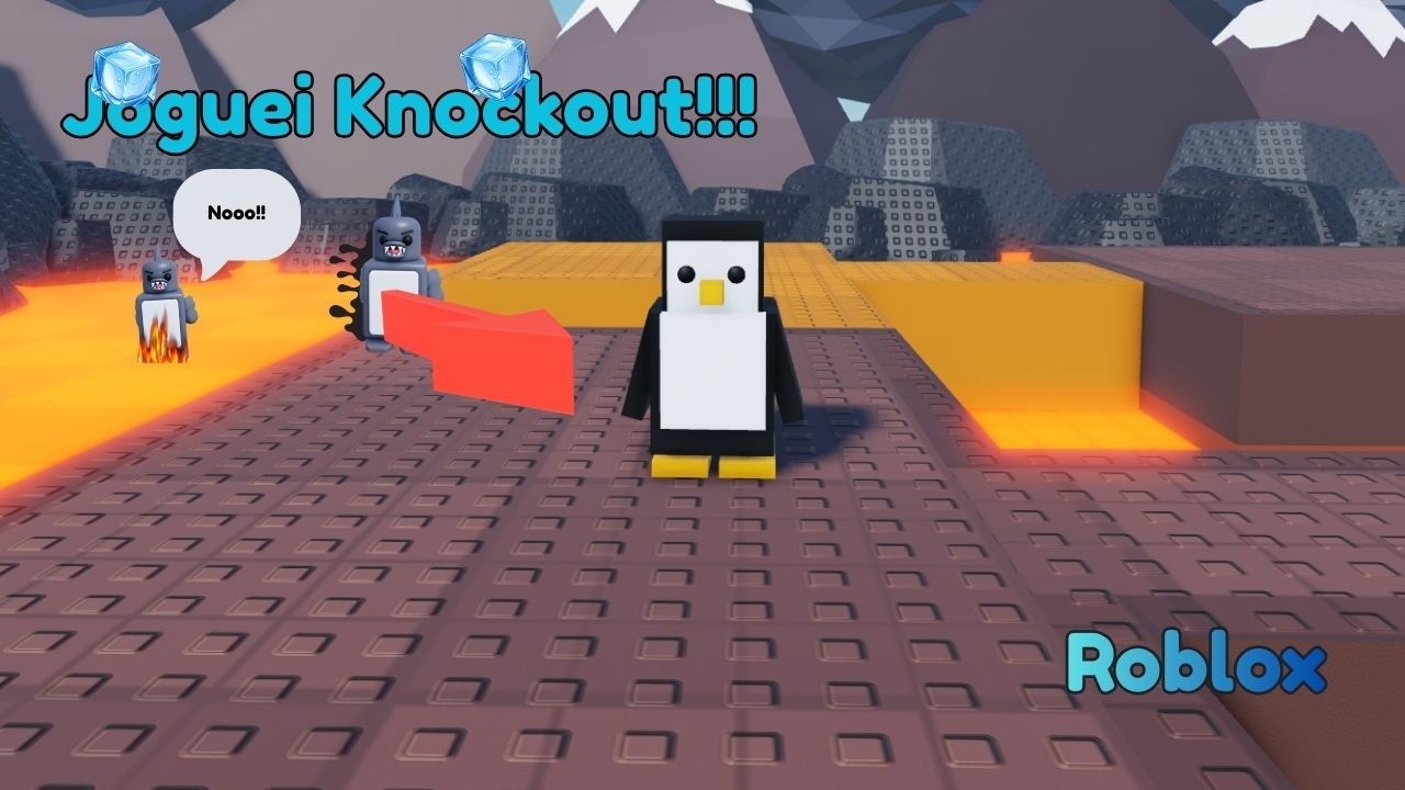 Eu lutei contra outros pinguins!!! Knockout - Roblox