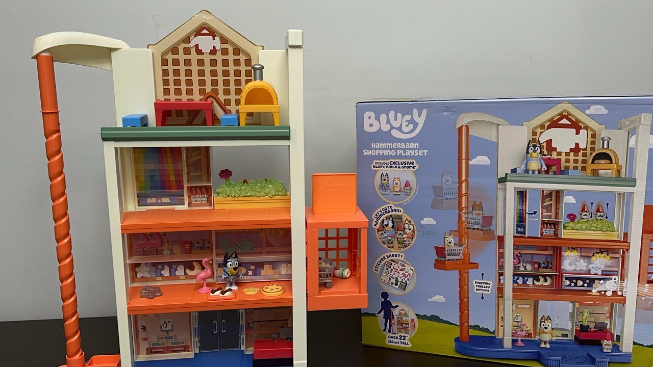 Bluey Hammerbarn Shopping Playset Toys Unboxing & review