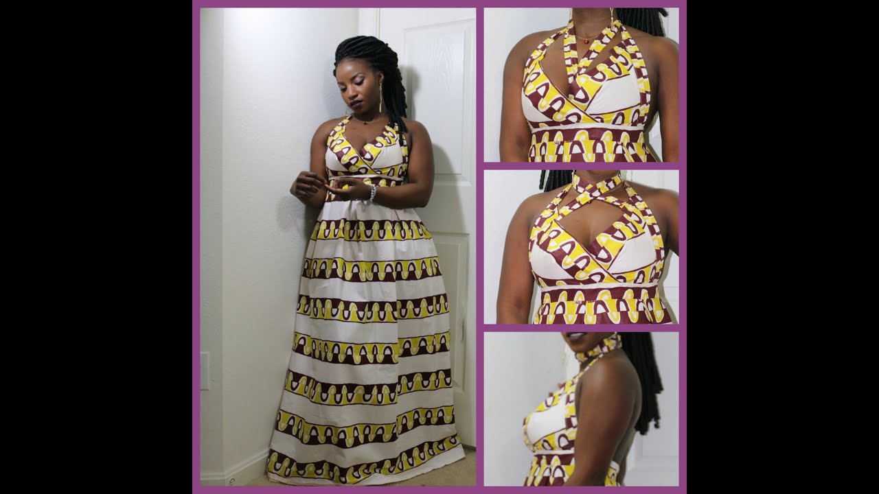 DIY SUMMER HALTER DRESS SEWING TUTORIAL | AFRICAN PRINT