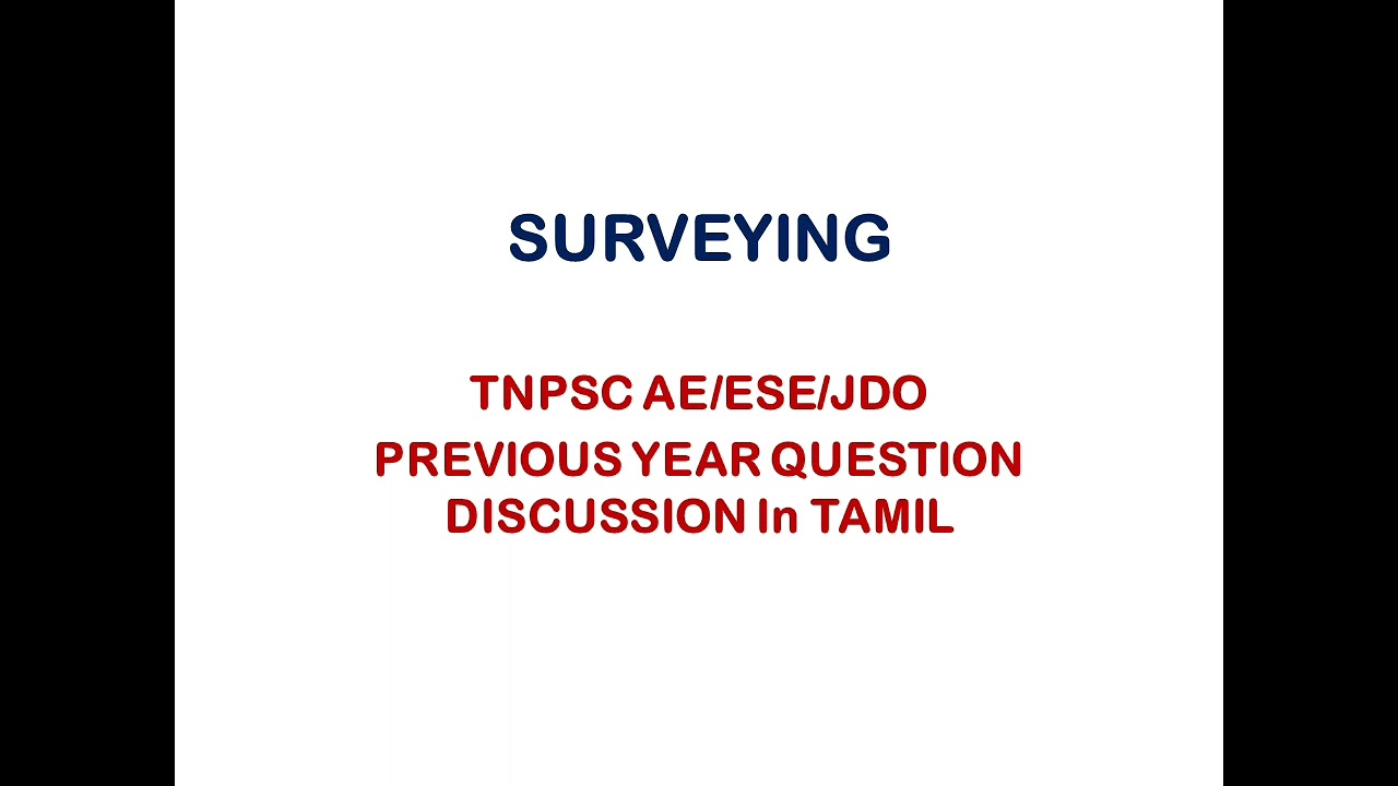 Surveying | (JDO/ESE/TNPSC AE) important Previous Year Questions discussion | TNPSC Subordinate Exam
