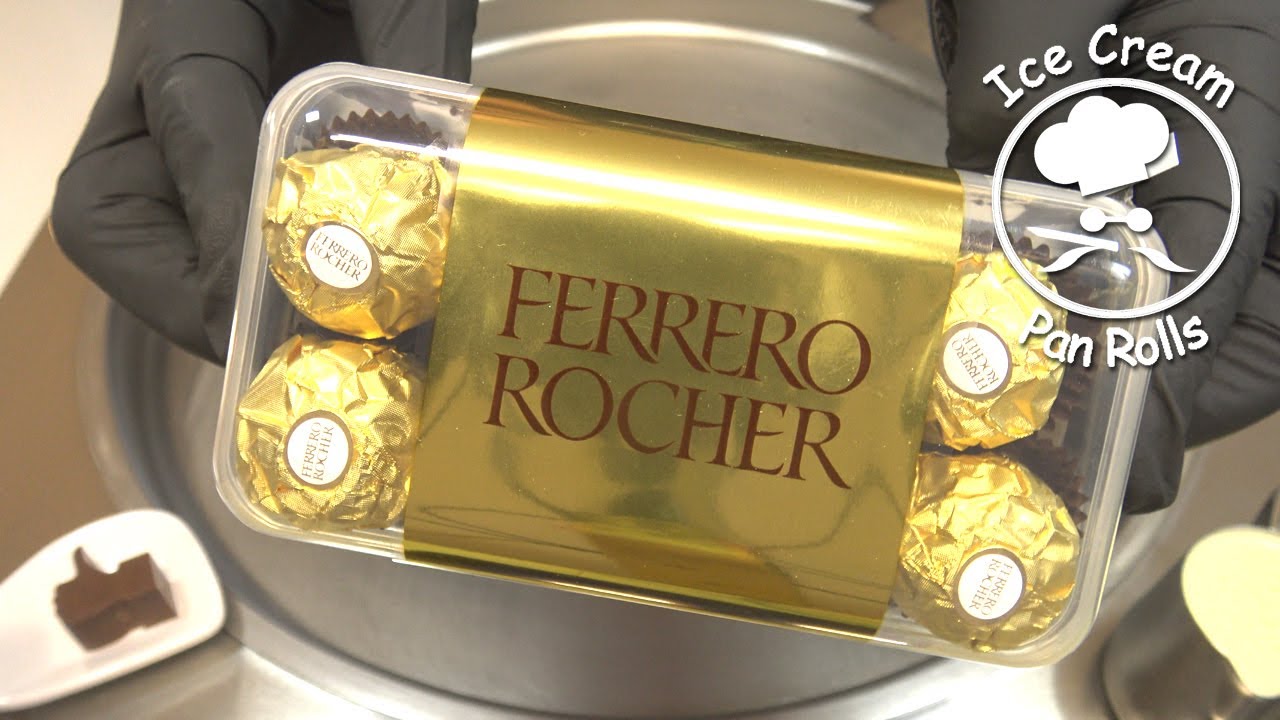 Ferrero Rocher Ice Cream Rolls | ASMR | how to make oddly satisfying rolled ice cream