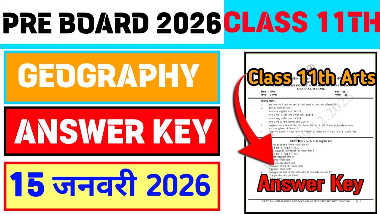 Class 11 Geography Pre Board Original Paper 2026 | Pre Board Class 11 | Viral Question Paper 2026 |