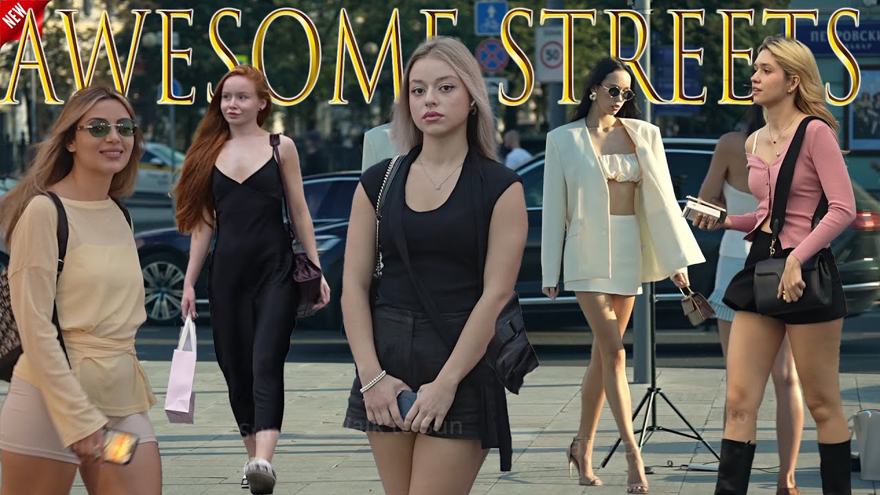 🔥4K Amazing stylish girls and young men in the very center of Moscow 2025