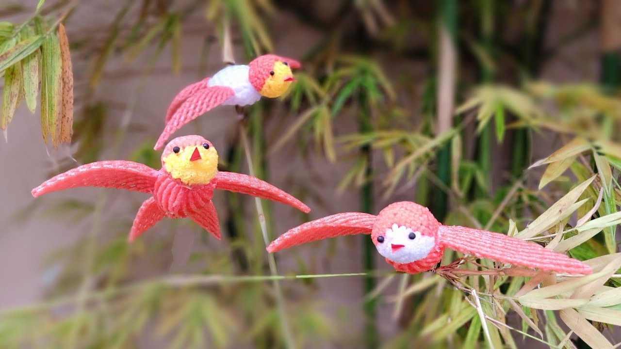 DIY | Cách Làm Con Chim Bằng Xốp Bọc Hoa Quả Đơn Giản | THẢO NGUYÊN HANDMADE