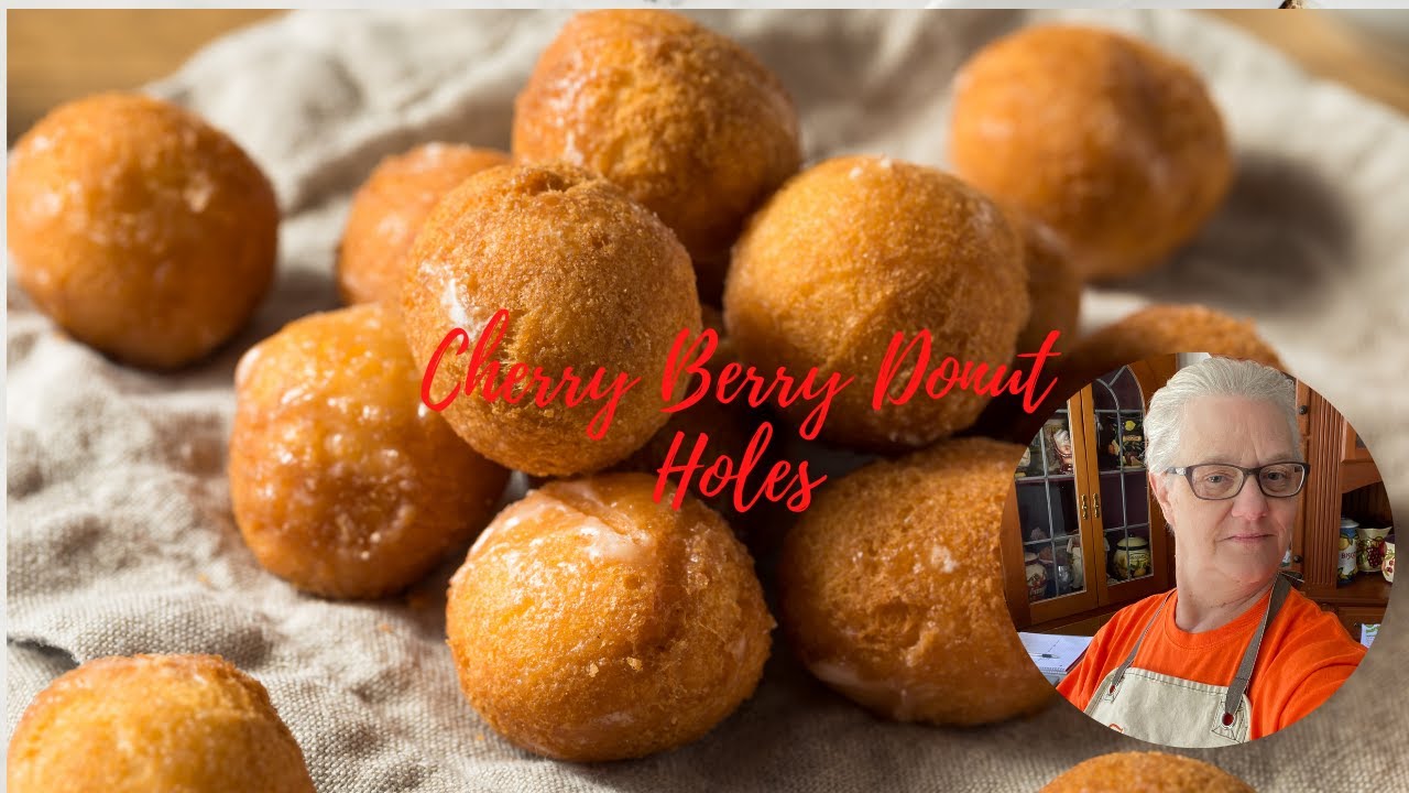 Cherry Berry Doughnut Holes made in a Cake Pop Maker 