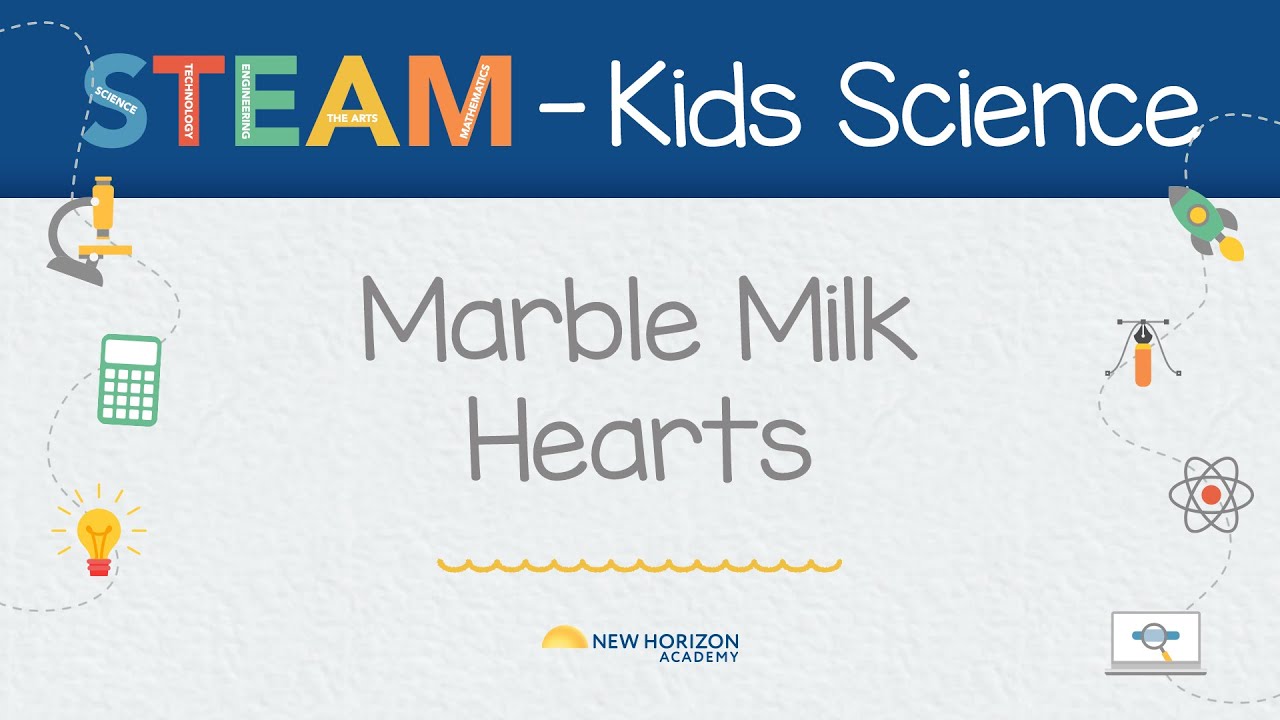 New Horizon Academy Kids STEAM Science Marble Milk Hearts